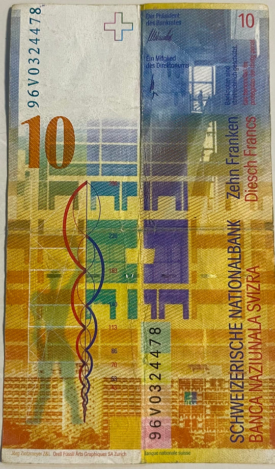 Switzerland 1978 20 Francs P-54 First IssueUsed World Banknote