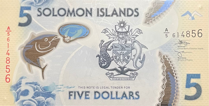 Solomon Islands 5 Dollars Polymer ND 2019 P38a.2 UNC World Banknote