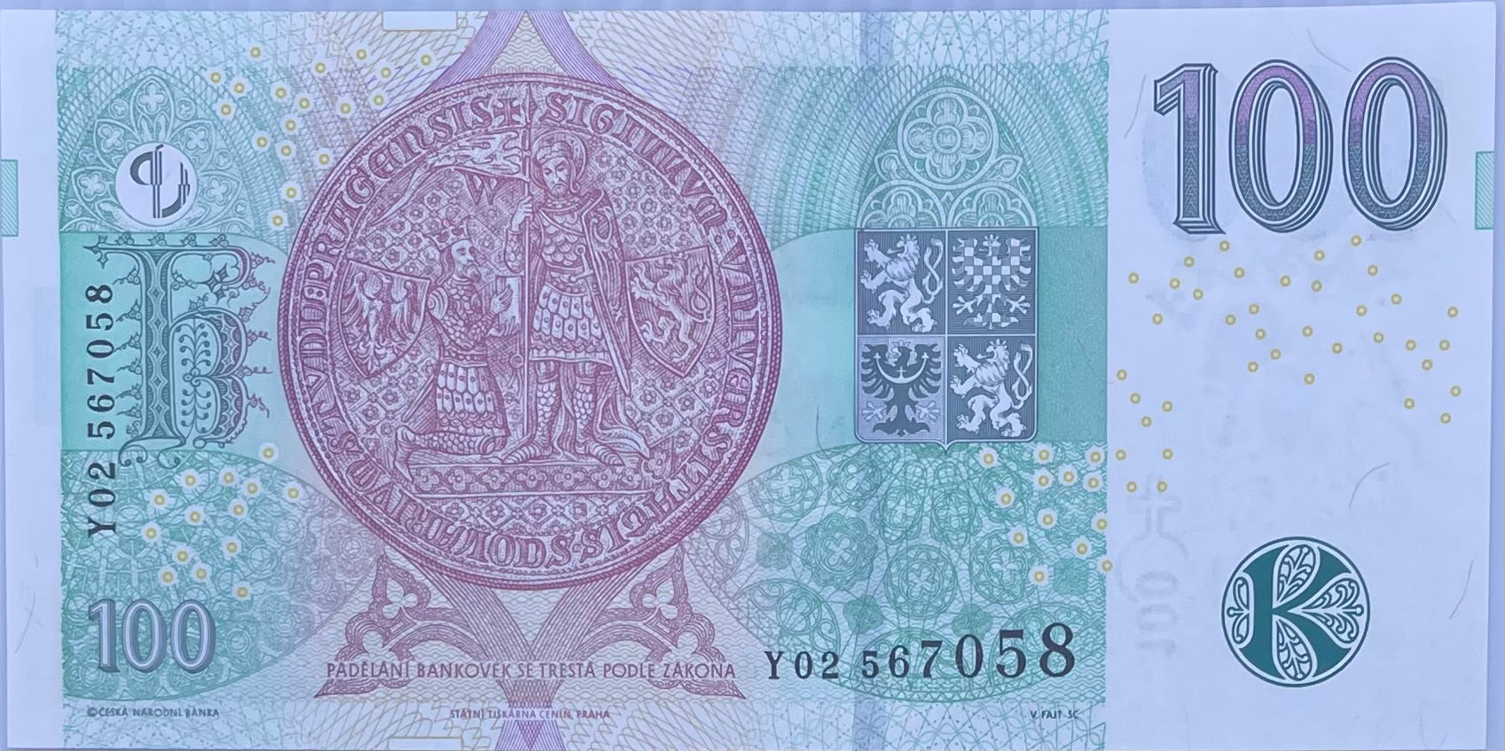 2018 Czech Republic 100 Korun P-18g UNC World Banknote