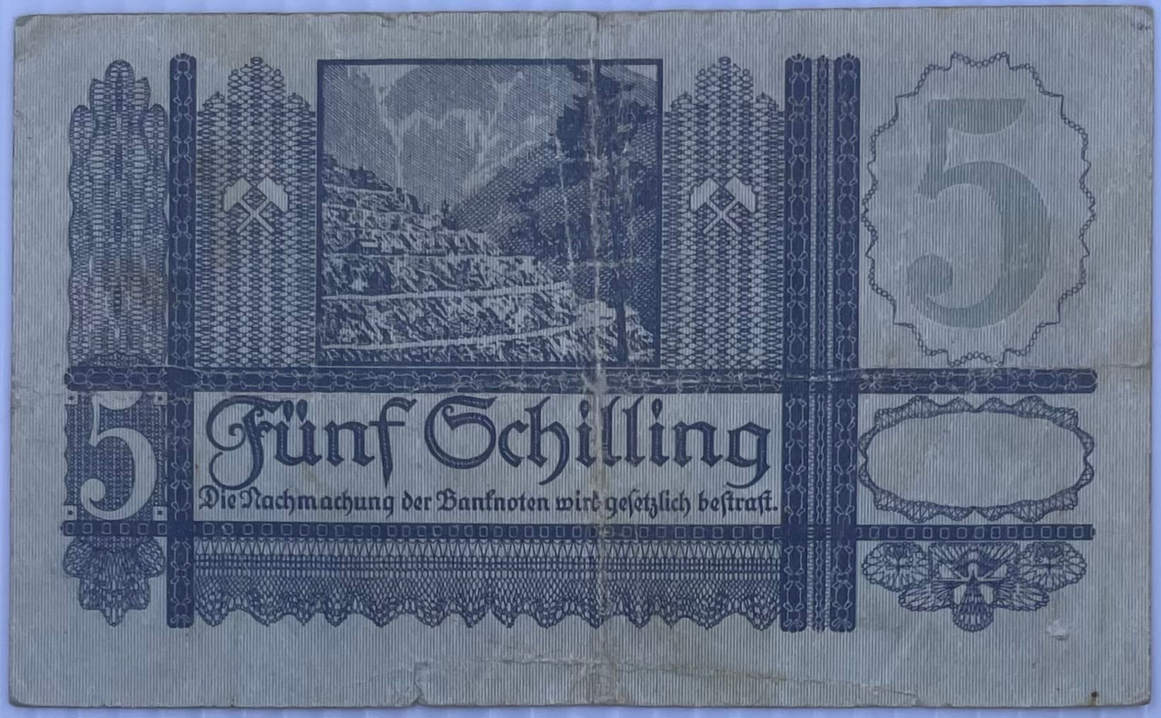 1945 Austria 5 Shillings P-121 Circulated World Banknote