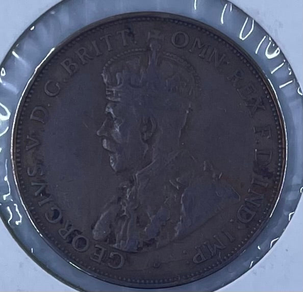 1923 Australian Penny KM 23 Very Fine Condition
