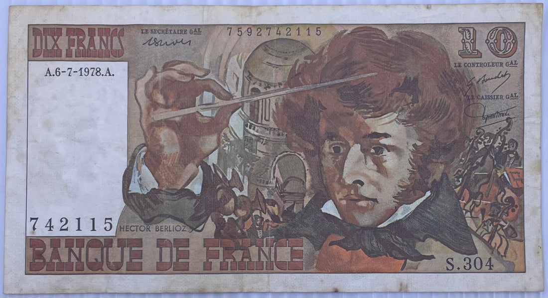 1978 France 10 Francs P-150 Circulated World Banknote