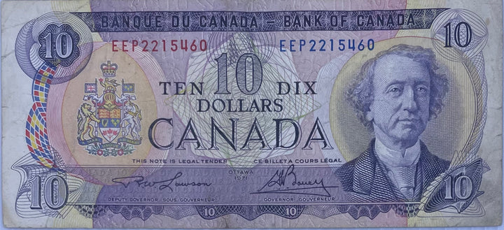 Canada, 10 Dollars, 1971, P-88(d), Used Banknote