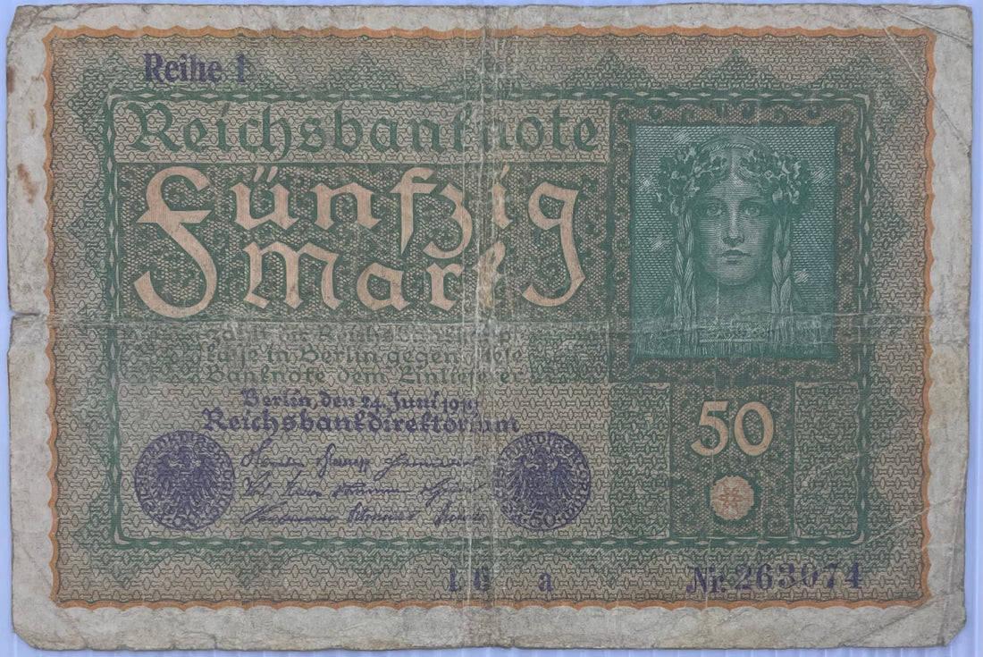 Germany 1919 50 Mark P-66 Used World Banknote Currency