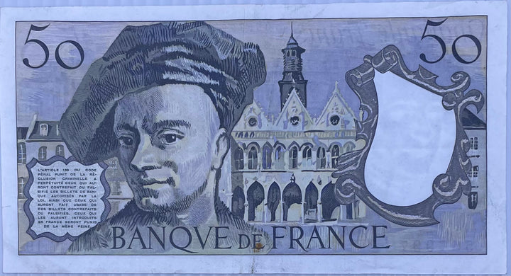 1980 France 50 Francs P-152 Used World Banknote