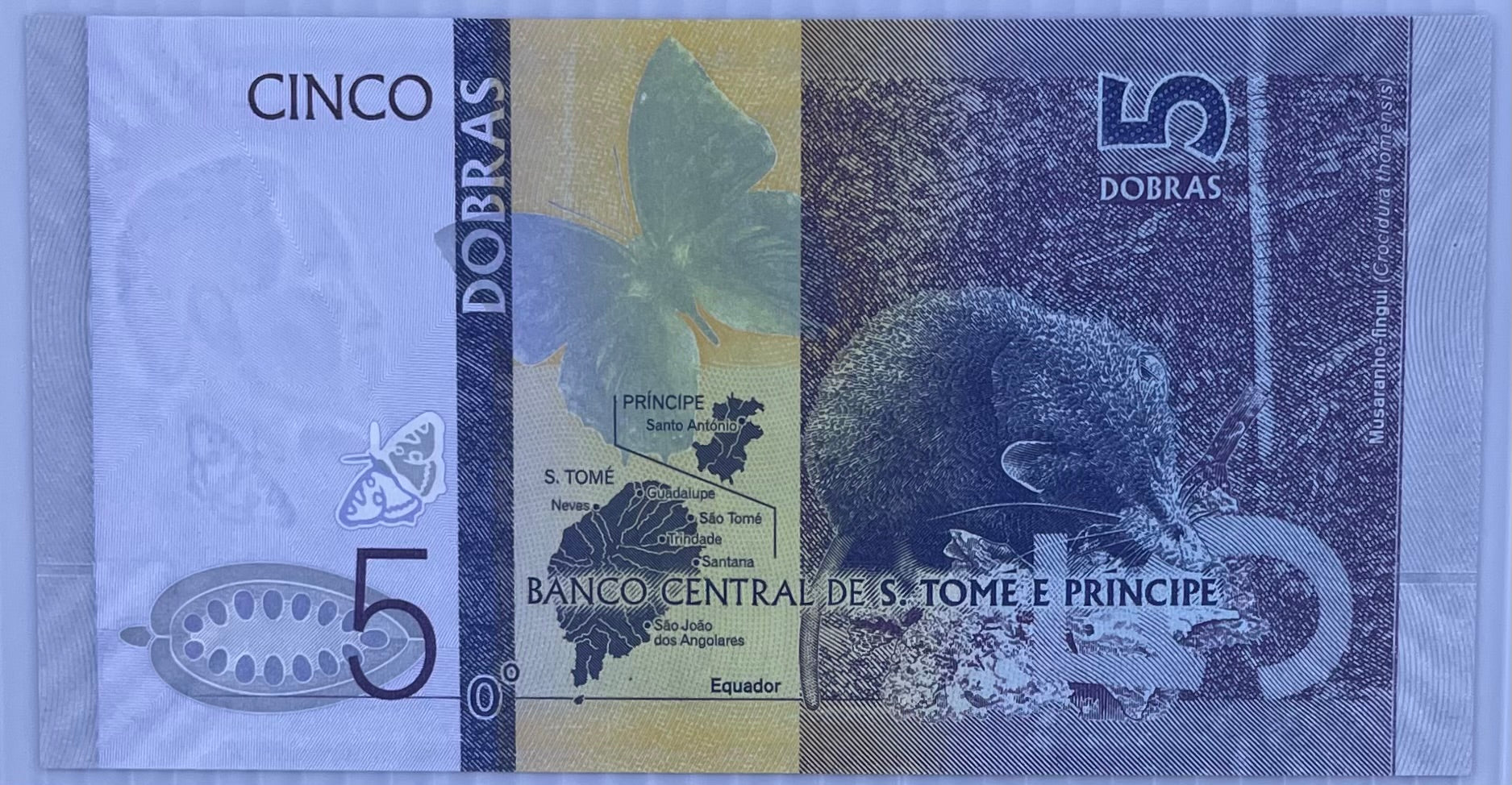2020 Saint Thomas & Principe 5 Dobras P-76 UNC Paper World Banknote