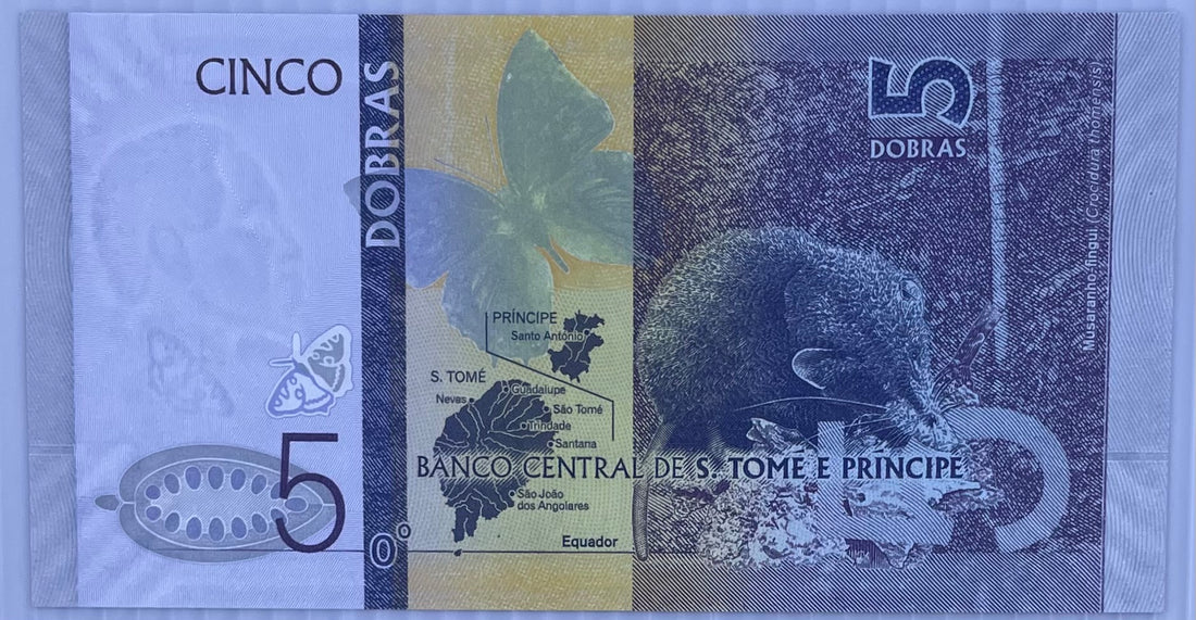 2020 Saint Thomas & Principe 5 Dobras P-76 UNC Paper World Banknote