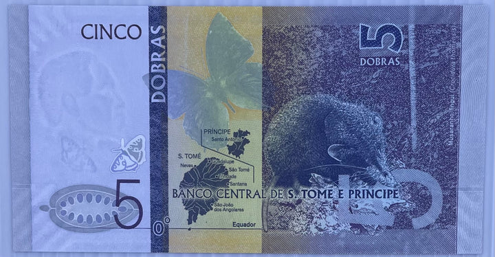 2020 Saint Thomas & Principe 5 Dobras P-76 UNC Paper World Banknote