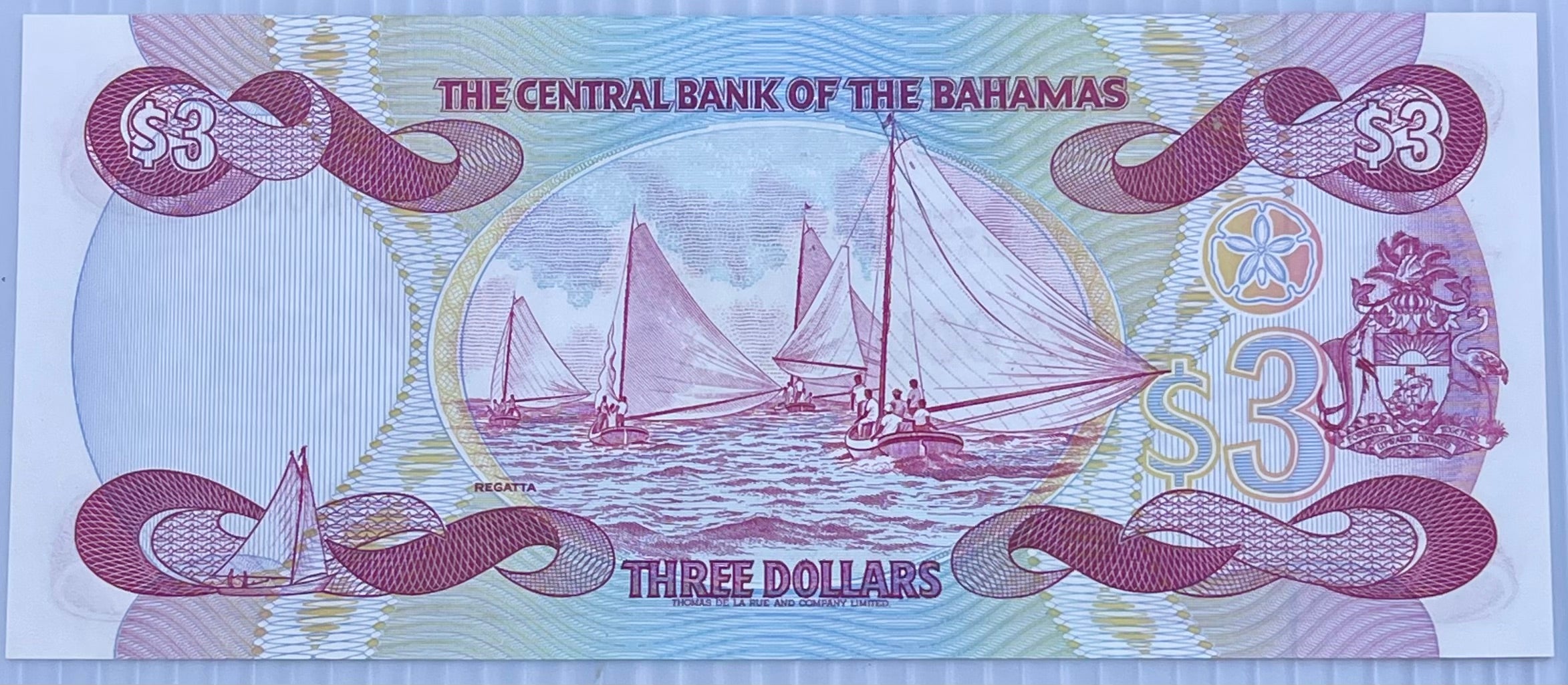 Bahamas 1984 3 dollars P-44 UNC World Banknote Currency