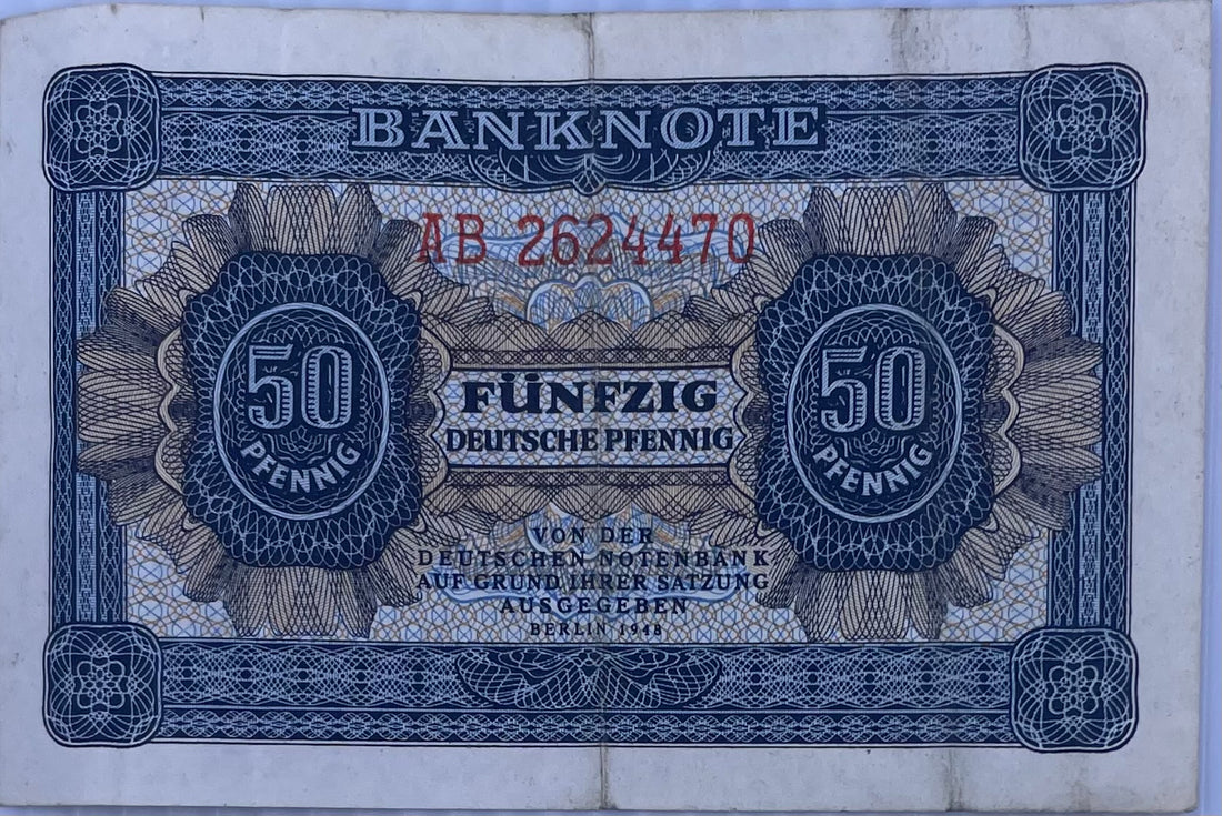 1948 Germany 50 Pfennig P-12 Circulated World Banknote