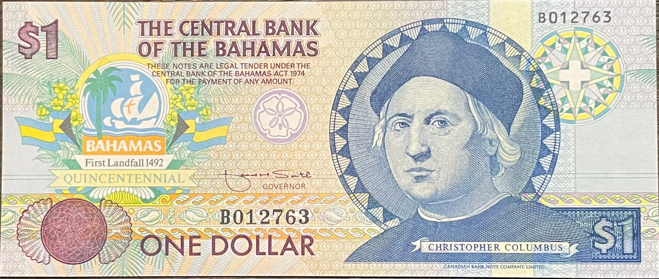 1992 Bahamas $1 Dollar 500th Anniversary commemorative coin