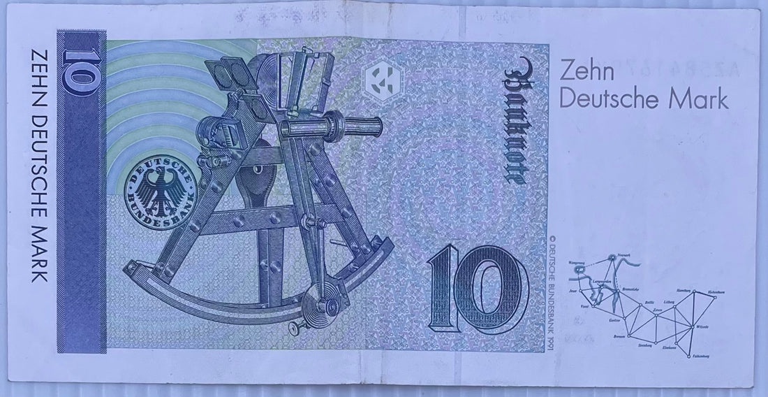 1991 Germany 10 Mark P-38 Circulated World Banknote