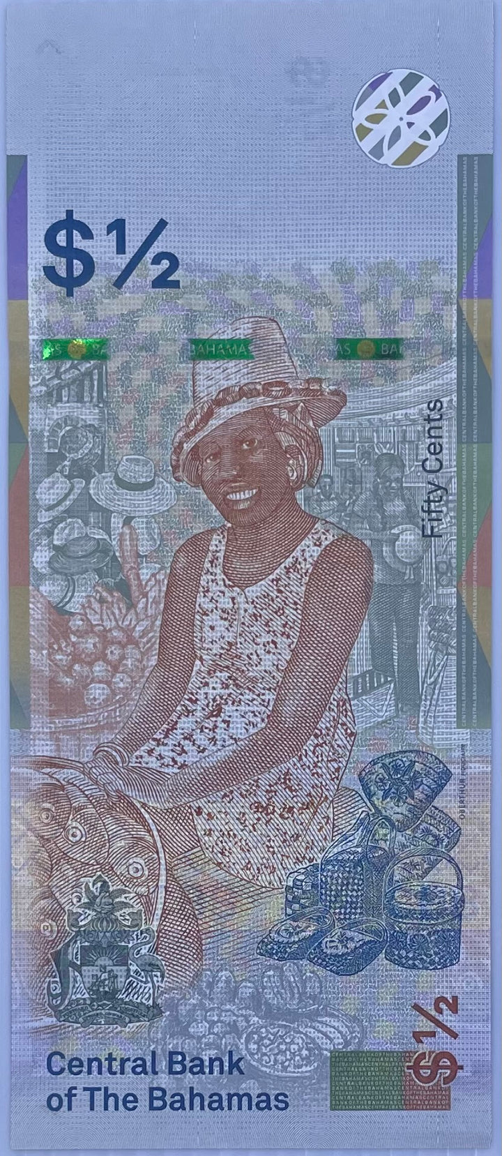 Bahamas 1/2 Dollar Banknote, 2019, P-A77, UNC World Banknote