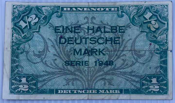 Germany 1948 1/2 Mark P-1a Used World Banknote Currency
