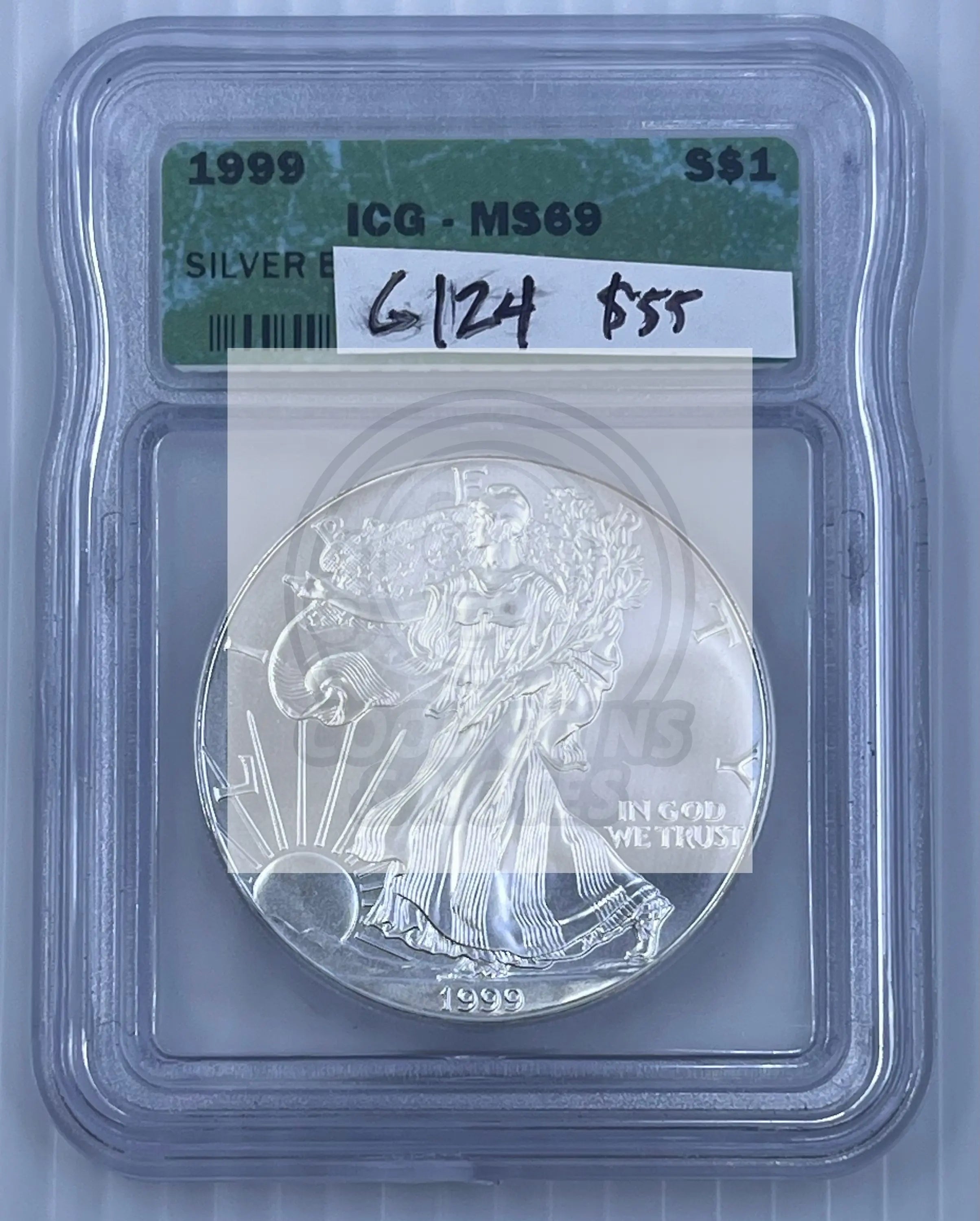 ASE Silver Eagle 1999 ICG MS69 1 Ounce Silver Coin KM 173 - Cool Coins & Notes
