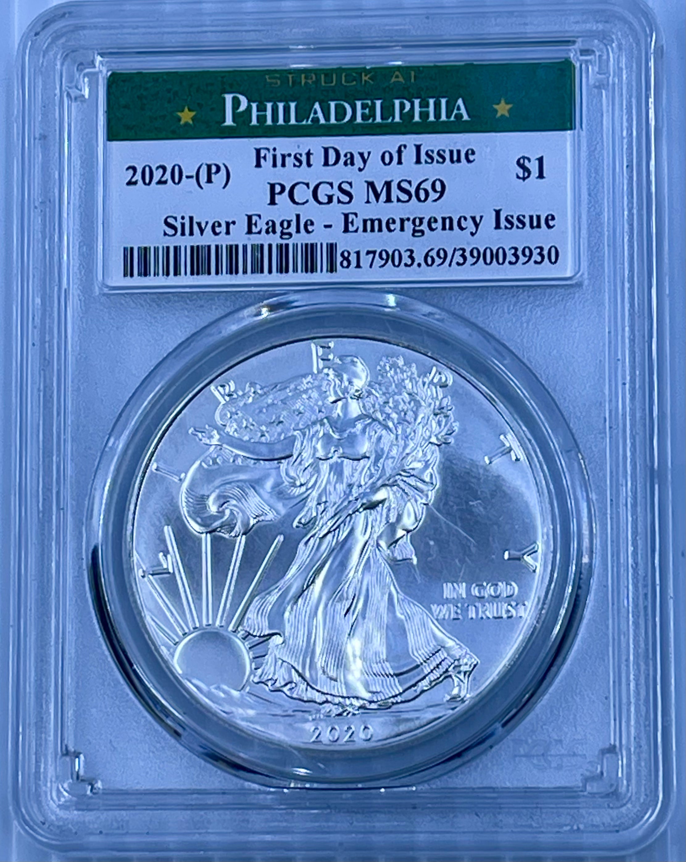ASE Silver Eagle 2015 P PCGS MS 69 1 Ounce Silver Eagle Coin 79,640 Minted - Cool Coins & Notes