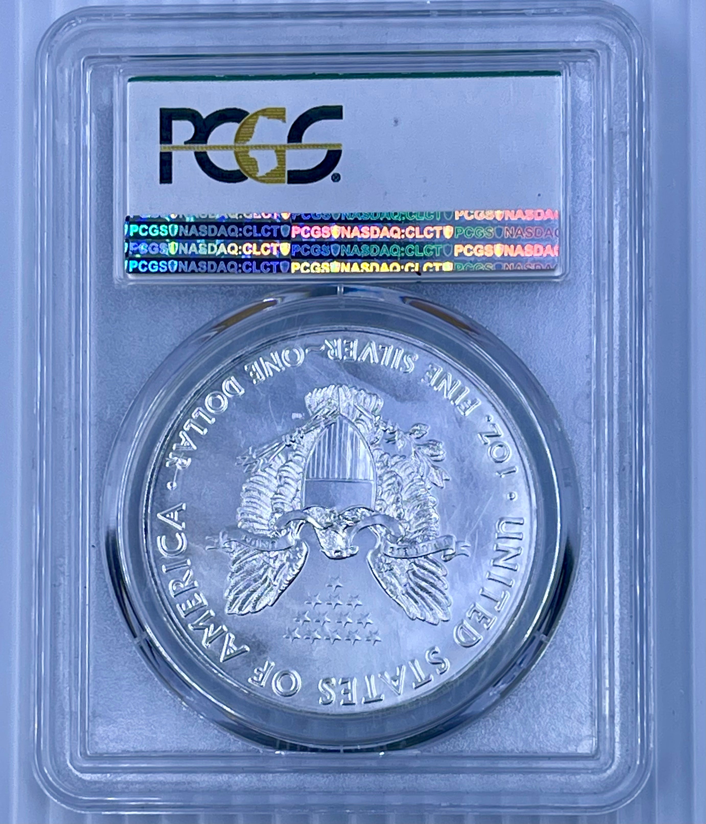 ASE Silver Eagle 2015 P PCGS MS 69 1 Ounce Silver Eagle Coin 79,640 Minted - Cool Coins & Notes