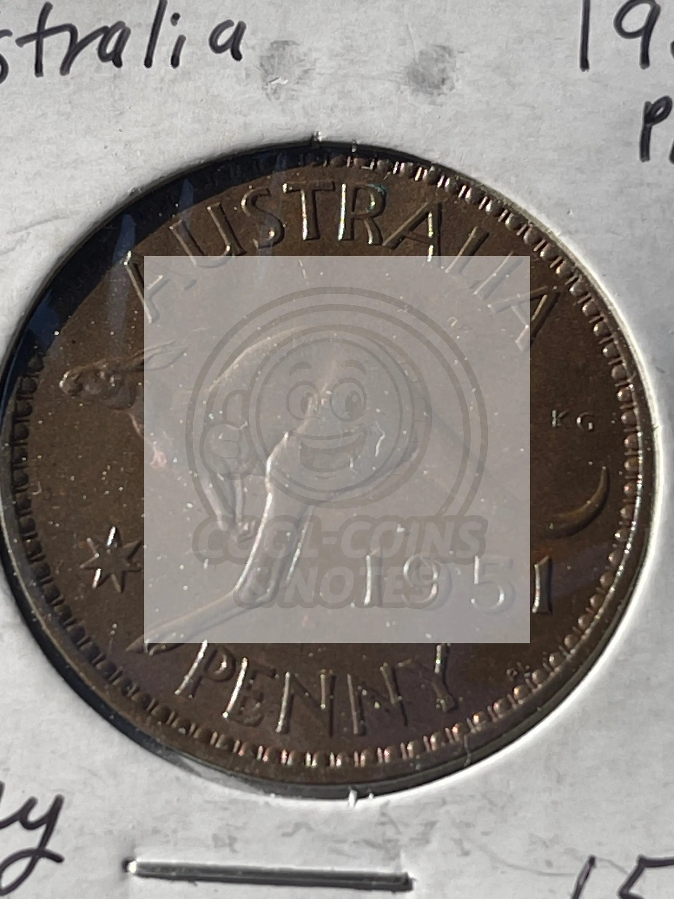 🇦🇺 AUSTRALIA PENNY 1958 QEII Proof Like B66 - Cool Coins & Notes