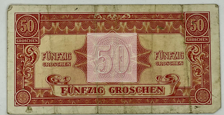 AUSTRIA P.102b  50 GROSCHEN 1944 WWII, Used Banknote - Cool Coins & Notes