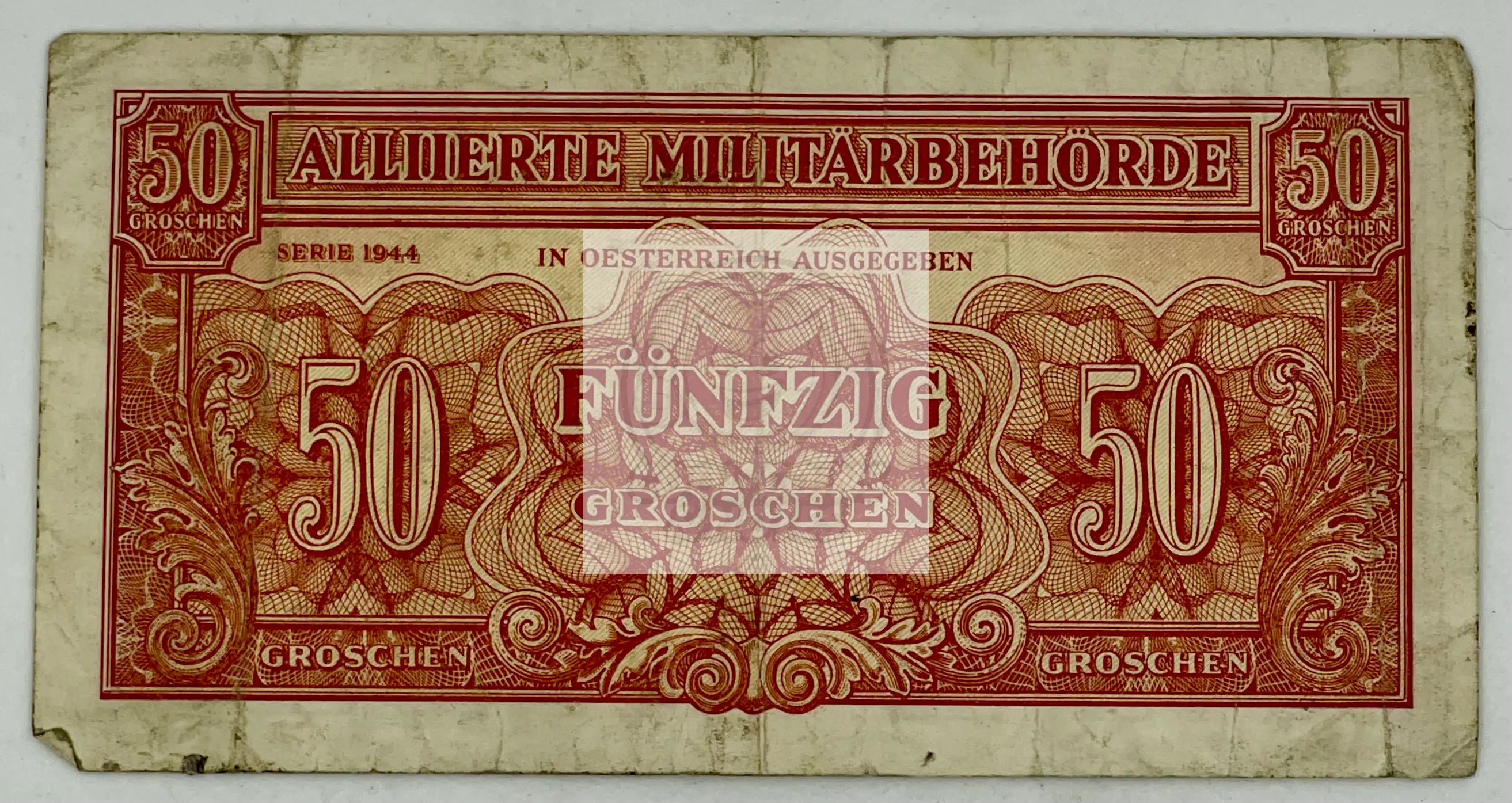 AUSTRIA P.102b  50 GROSCHEN 1944 WWII, Used Banknote - Cool Coins & Notes
