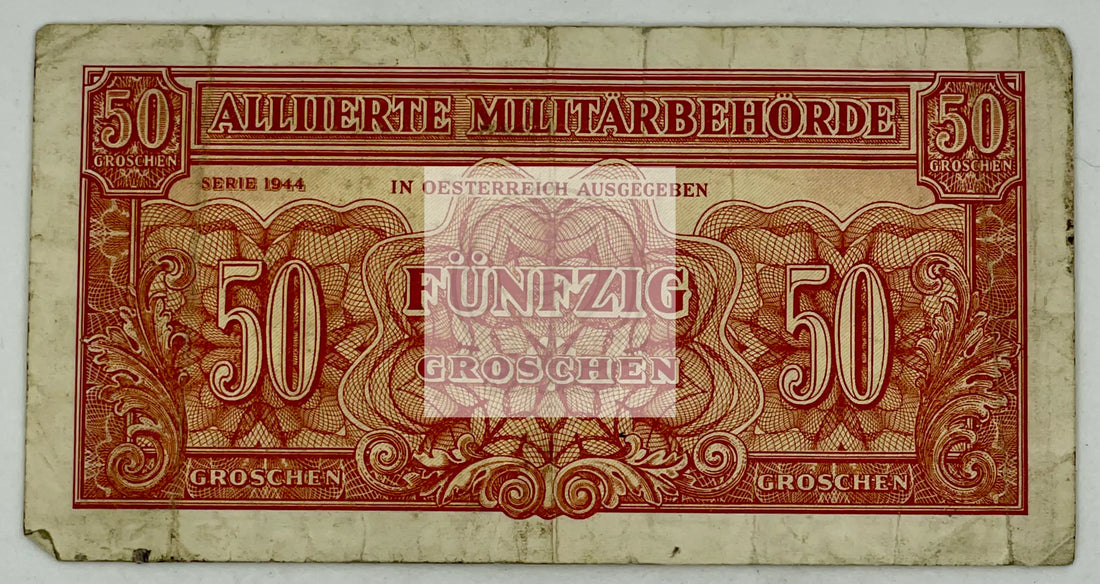 AUSTRIA P.102b  50 GROSCHEN 1944 WWII, Used Banknote - Cool Coins & Notes