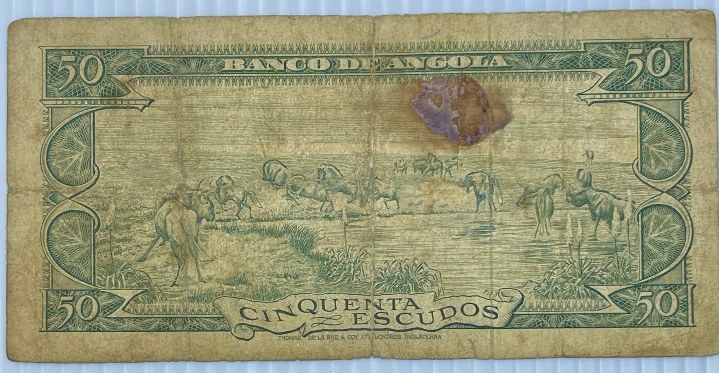 Angola 1956 50 Escudos P-88 Used World Banknote - Cool Coins & Notes