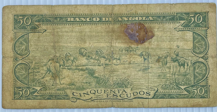 Angola 1956 50 Escudos P-88 Used World Banknote - Cool Coins & Notes