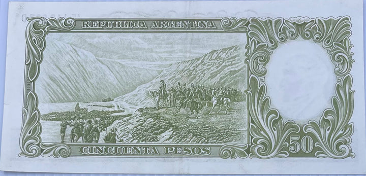 Argentina 1955 50 Pesos P-271 AUNC Banknote - Cool Coins & Notes