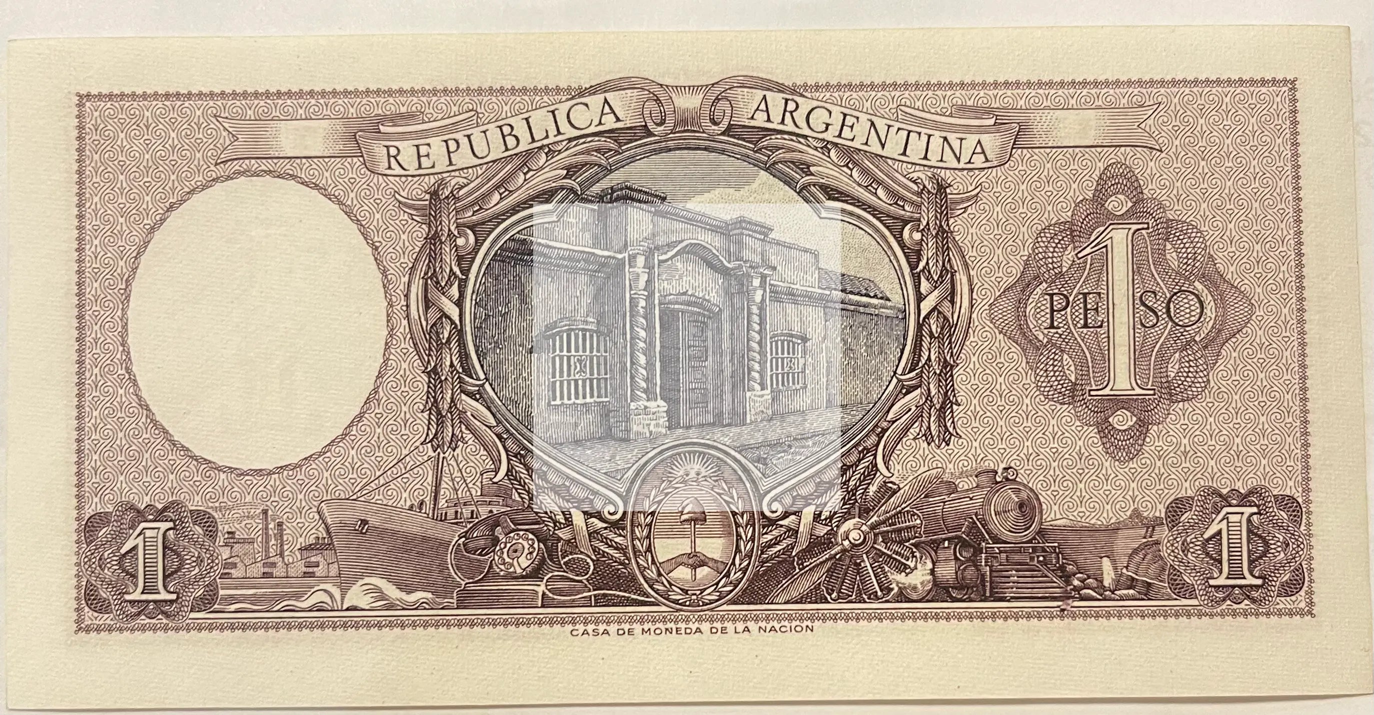 Argentina 1956-1957 1 Peso P-263b UNC, World Banknote - Cool Coins & Notes
