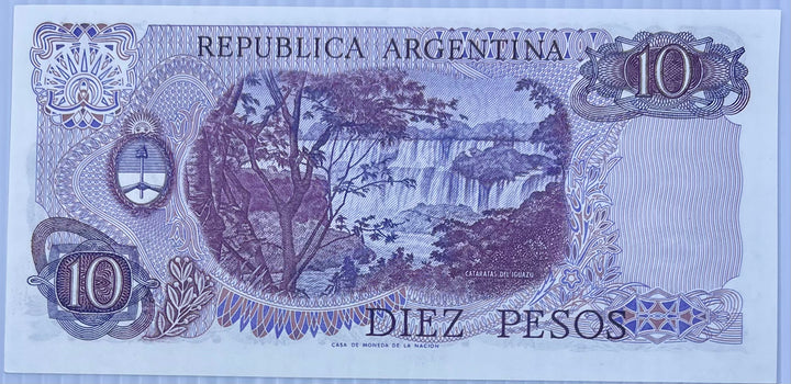 Argentina 1970-71 10 Pesos P-289 UNC Banknote - Cool Coins & Notes