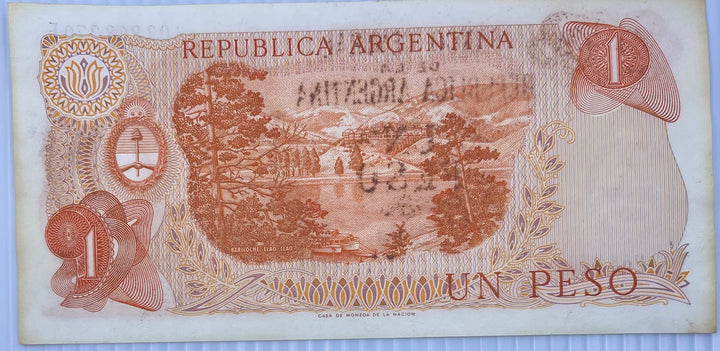 Argentina 1972 1 Peso P-287 AUNC Banknote - Cool Coins & Notes