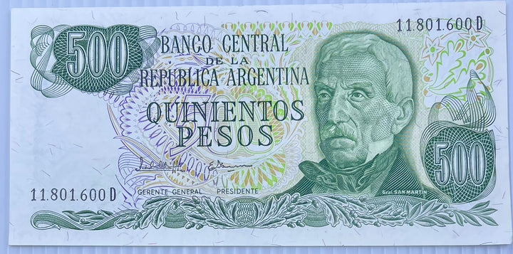 Argentina 1982 500 Pesos P-303 UNC Banknote - Cool Coins & Notes