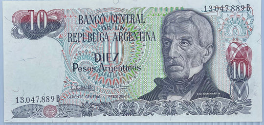 Argentina 1983-84 10 Pesos P-313 UNC Banknote