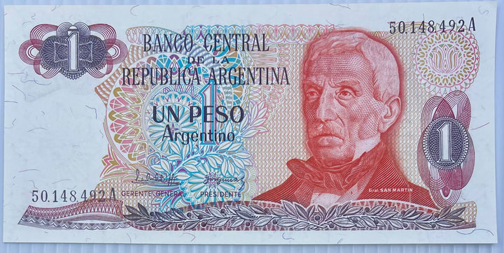 Argentina 1984 1 Pesos P-311 UNC Banknote - Cool Coins & Notes