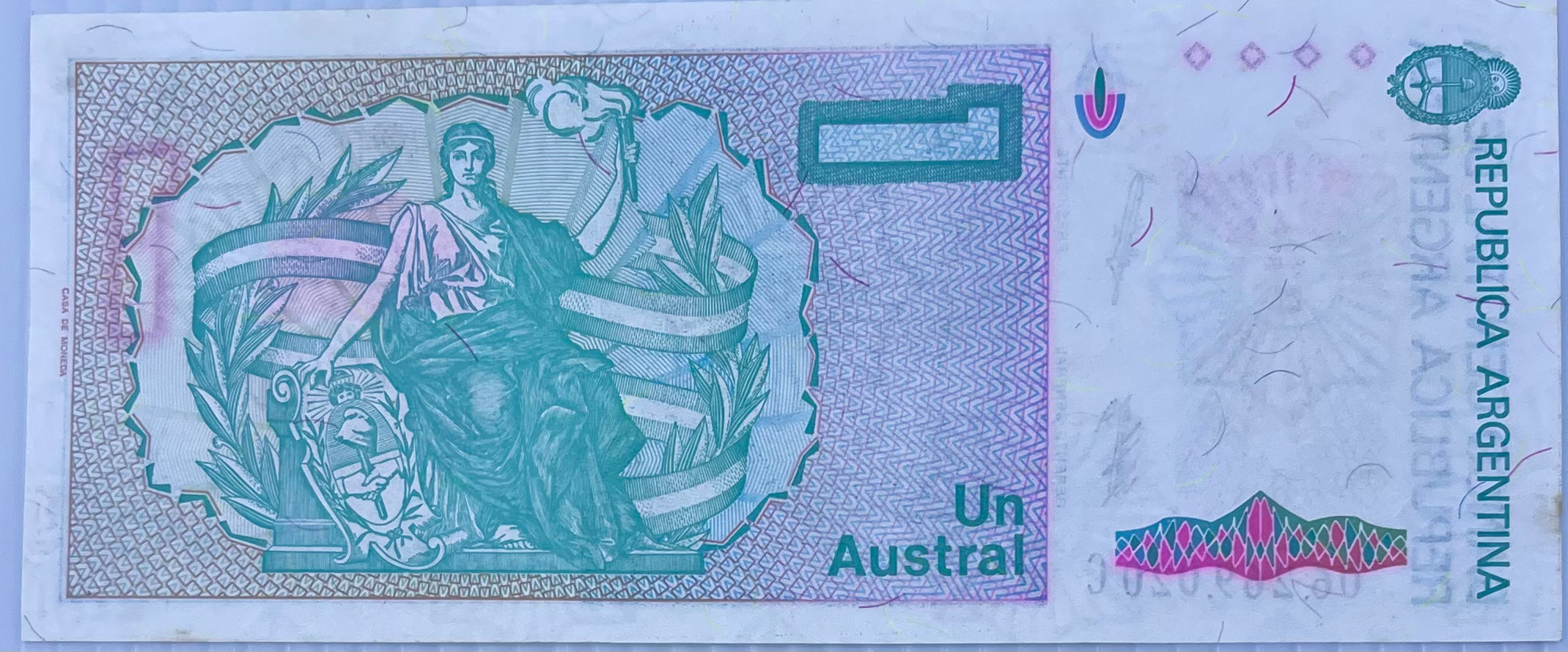 Argentina 1986-89 1 Austral P-323 UNC Banknote - Cool Coins & Notes