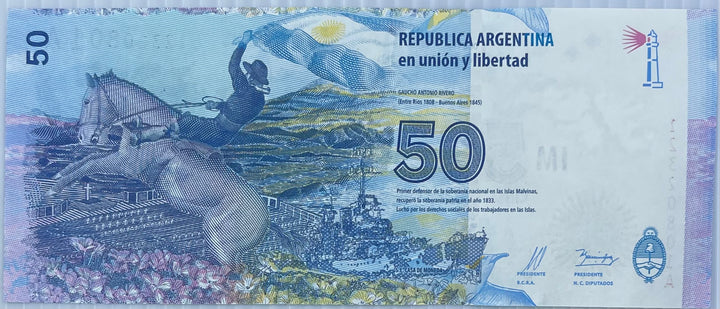 Argentina 2015 50 Pesos P-362 UNC - Cool Coins & Notes