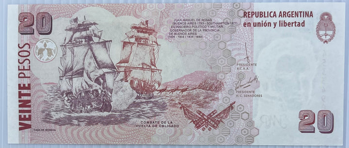 Argentina 2018-20 20 Pesos P-355 UNC - Cool Coins & Notes