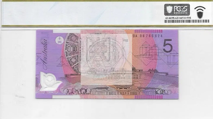 Australia 2006 $5 PCGS Banknote UNC 63 PPQ Pick 57d - Cool Coins & Notes