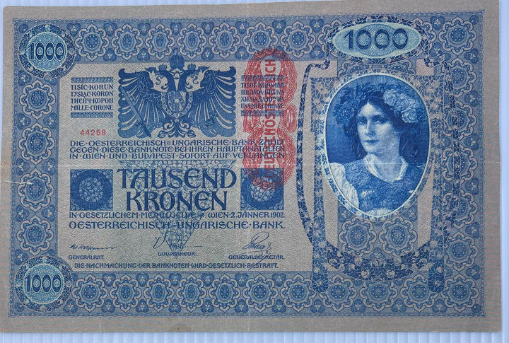 Austria 1902 1000 Kronen P-8 Used World Banknote - Cool Coins & Notes