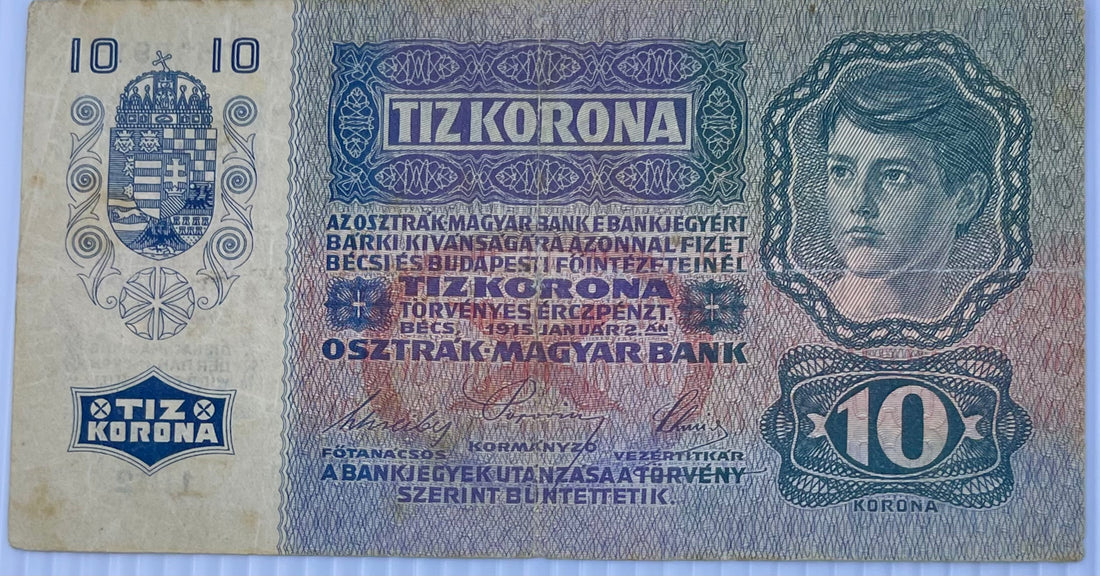 Austria 1915 10 Kronen P-43 Used World Banknote - Cool Coins & Notes
