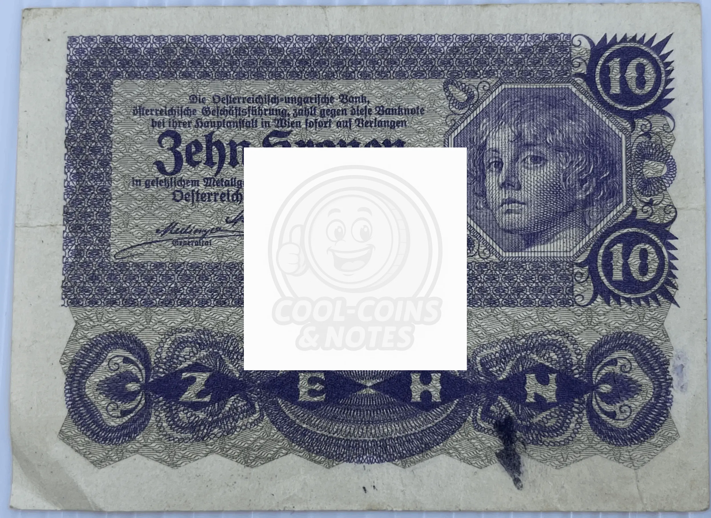 Austria 1922 10 Kronen P-75, Used World Banknote Currency