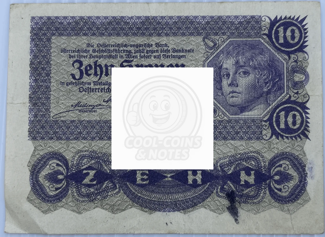 Austria 1922 10 Kronen P-75, Used World Banknote Currency