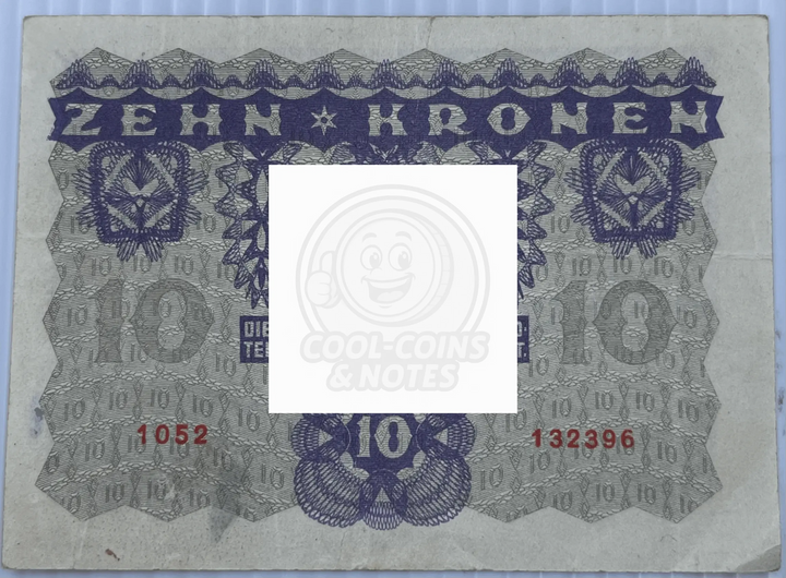 Austria 1922 10 Kronen P-75, Used World Banknote Currency