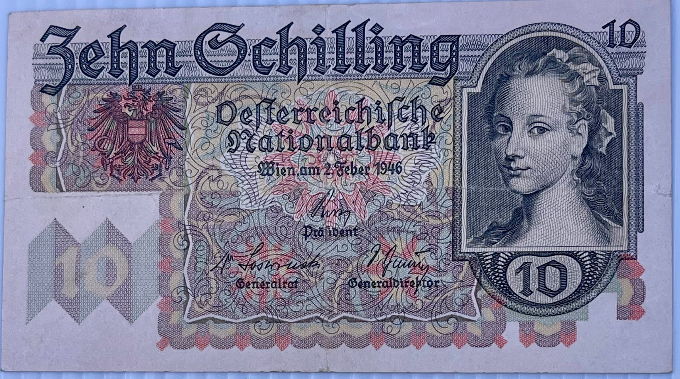 Austria 1946 10 Schillings P-122 Used World Banknote Cool Coins & Notes