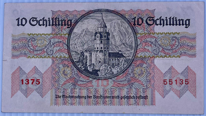 Austria 1946 10 Schillings P-122 Used World Banknote Cool Coins & Notes