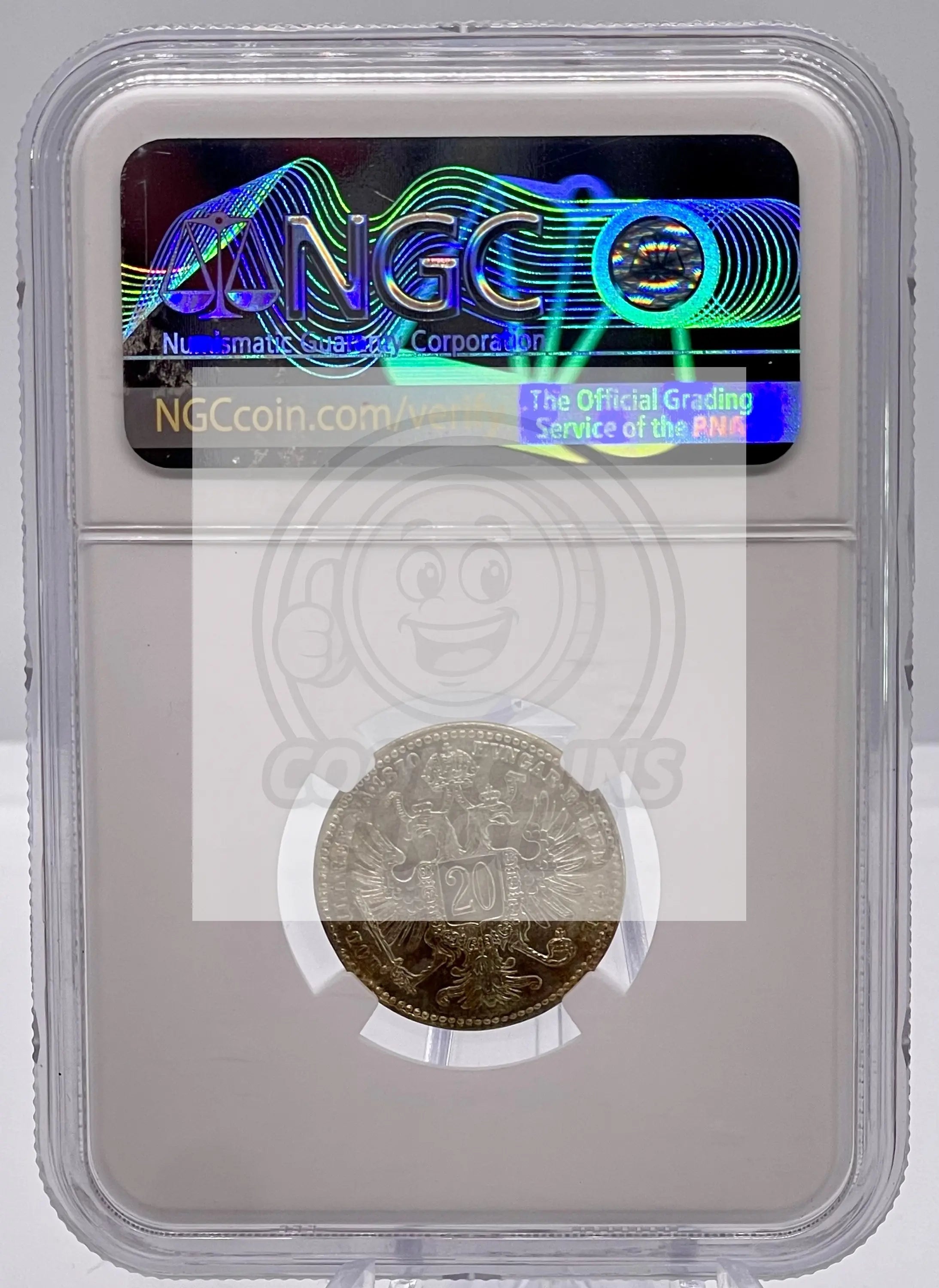 Austria 20 kreuzer 1870, NGC MS64, "Emperor Franz Joseph (1848 - 1916)" - Cool Coins & Notes