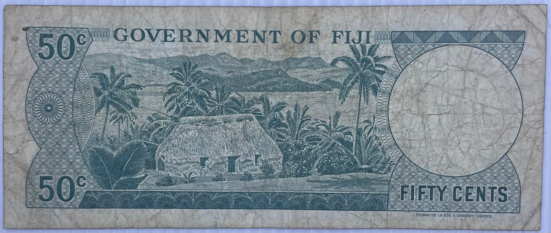 1971 Fiji 50 Cents P-58 Circulated World Banknote