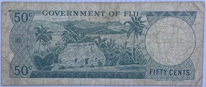 1971 Fiji 50 Cents P-58 Circulated World Banknote