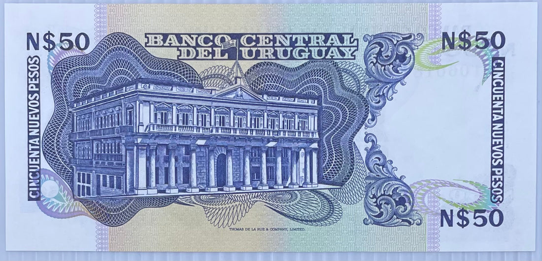 Uruguay 50 Nuevos Pesos  Series G  KM:61a  UNC Banknote