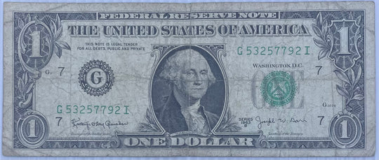 USA 1963B $1 Dollar Barr Note Circulated